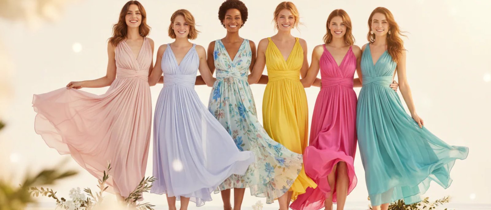 Los colores de vestido de invitada que más favorecen en verano según tu tono de piel