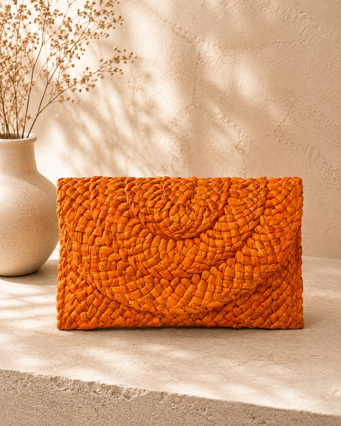 Cartera Rafia Naranja.