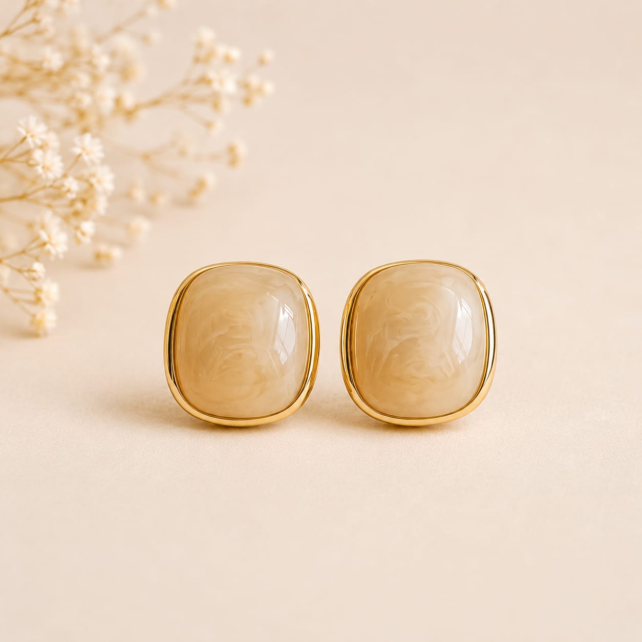 Pendientes Lumiere Beige