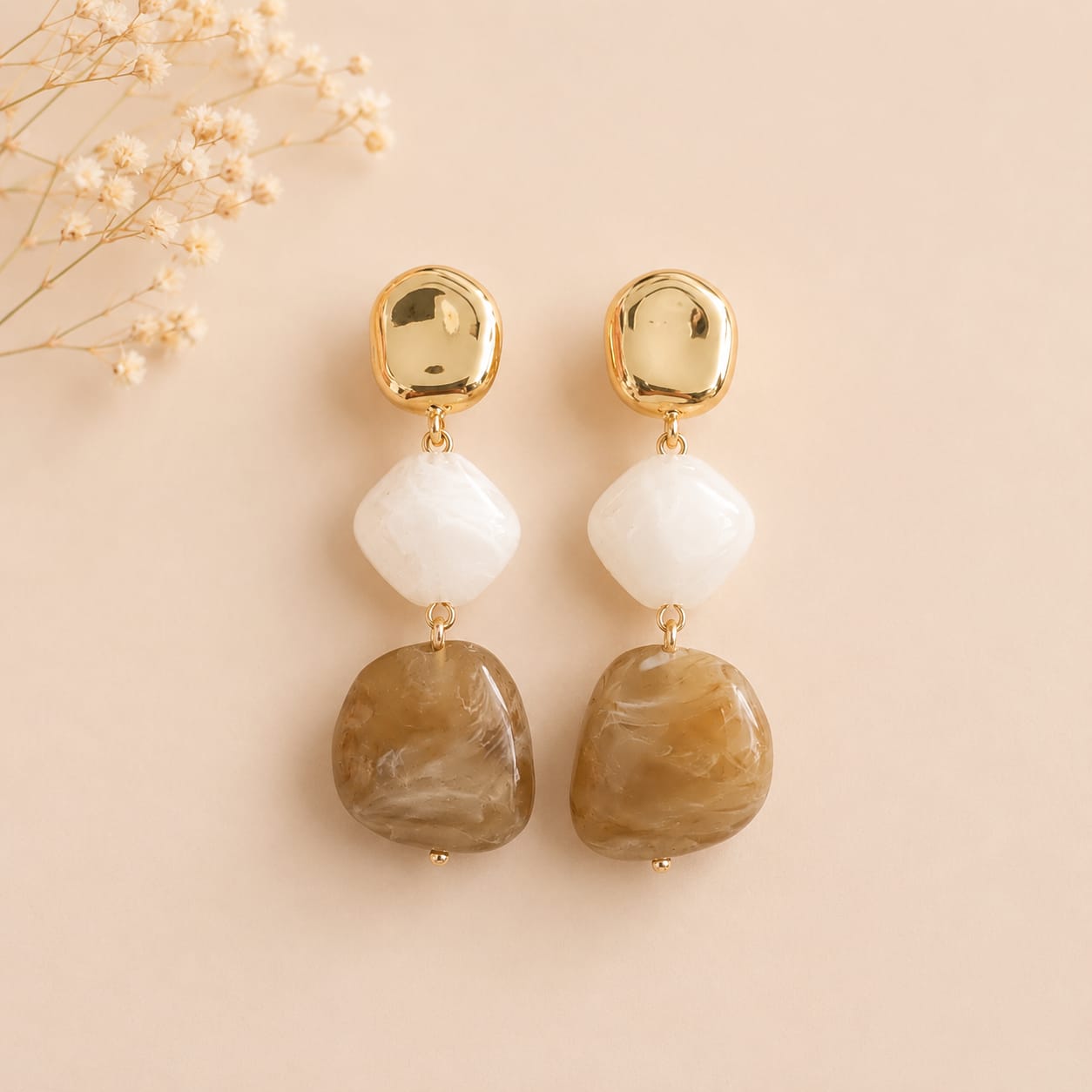 Pendientes Roser Crema y Arena