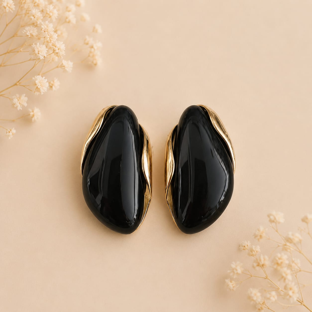 Pendientes Duna en Negro