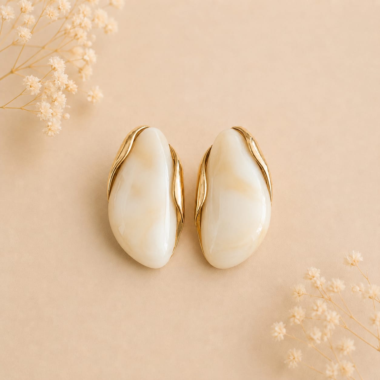 Pendientes Duna en Crema