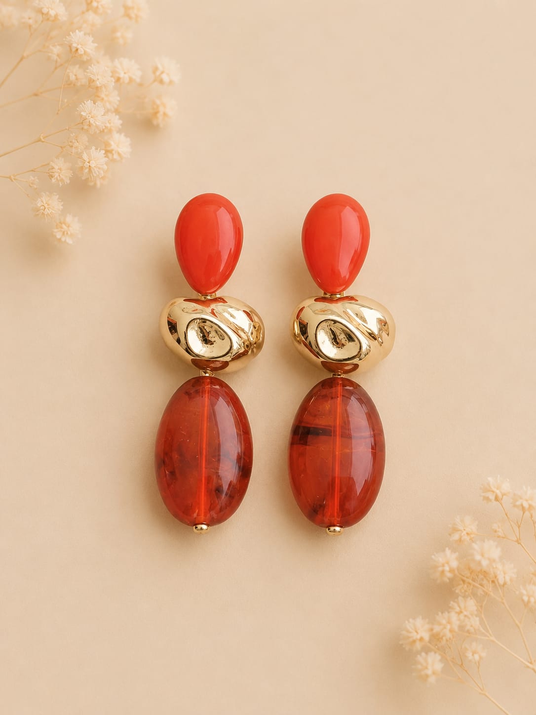 Pendientes Cora Rojo
