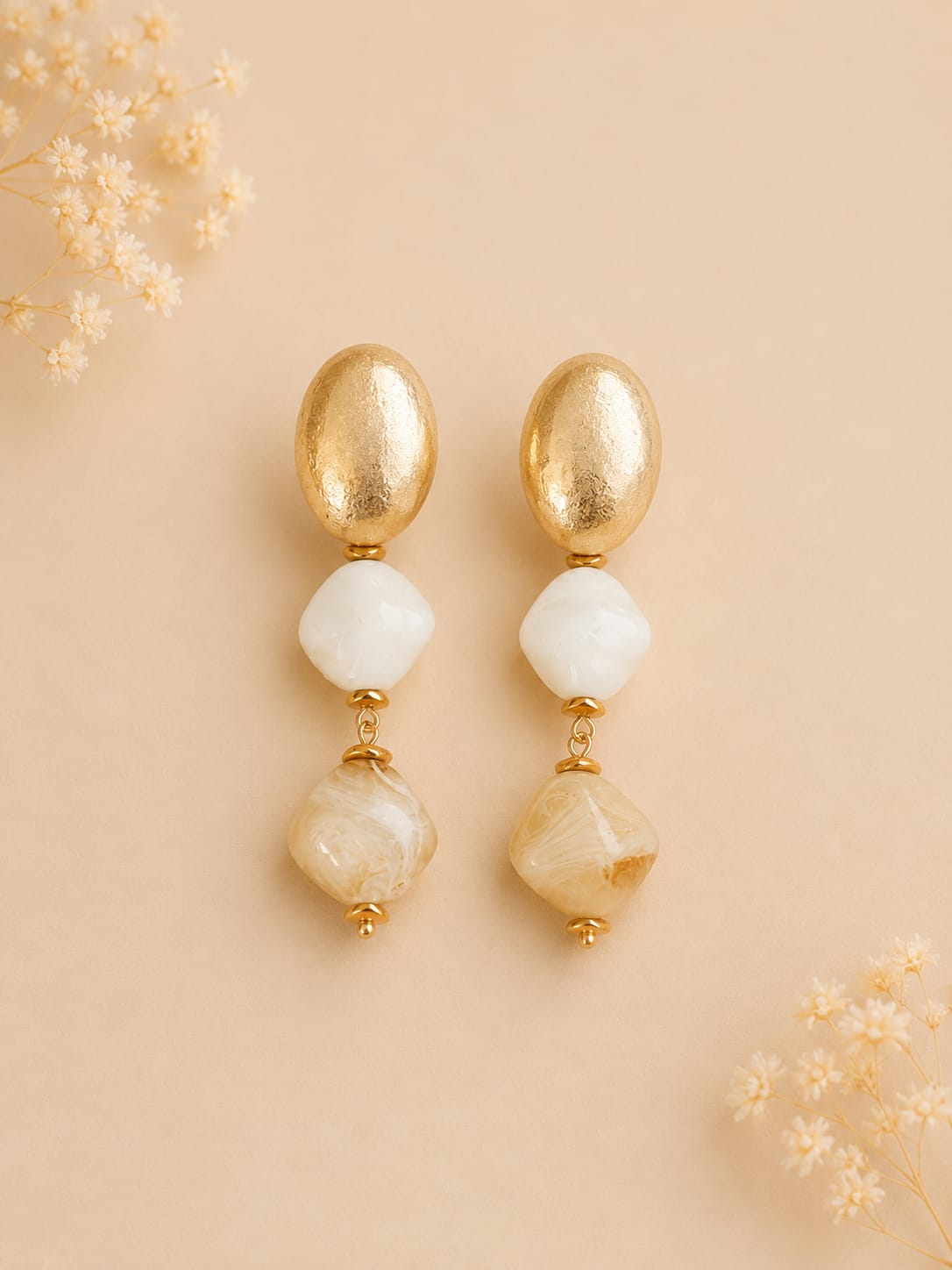 Pendientes Aura en Crema y Arena
