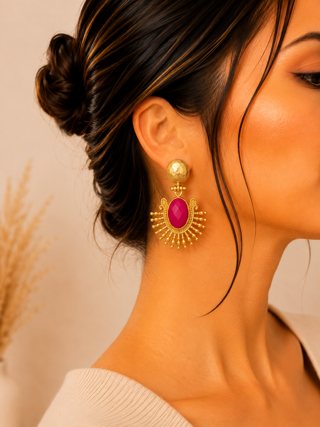Pendientes Nubia Fucsia