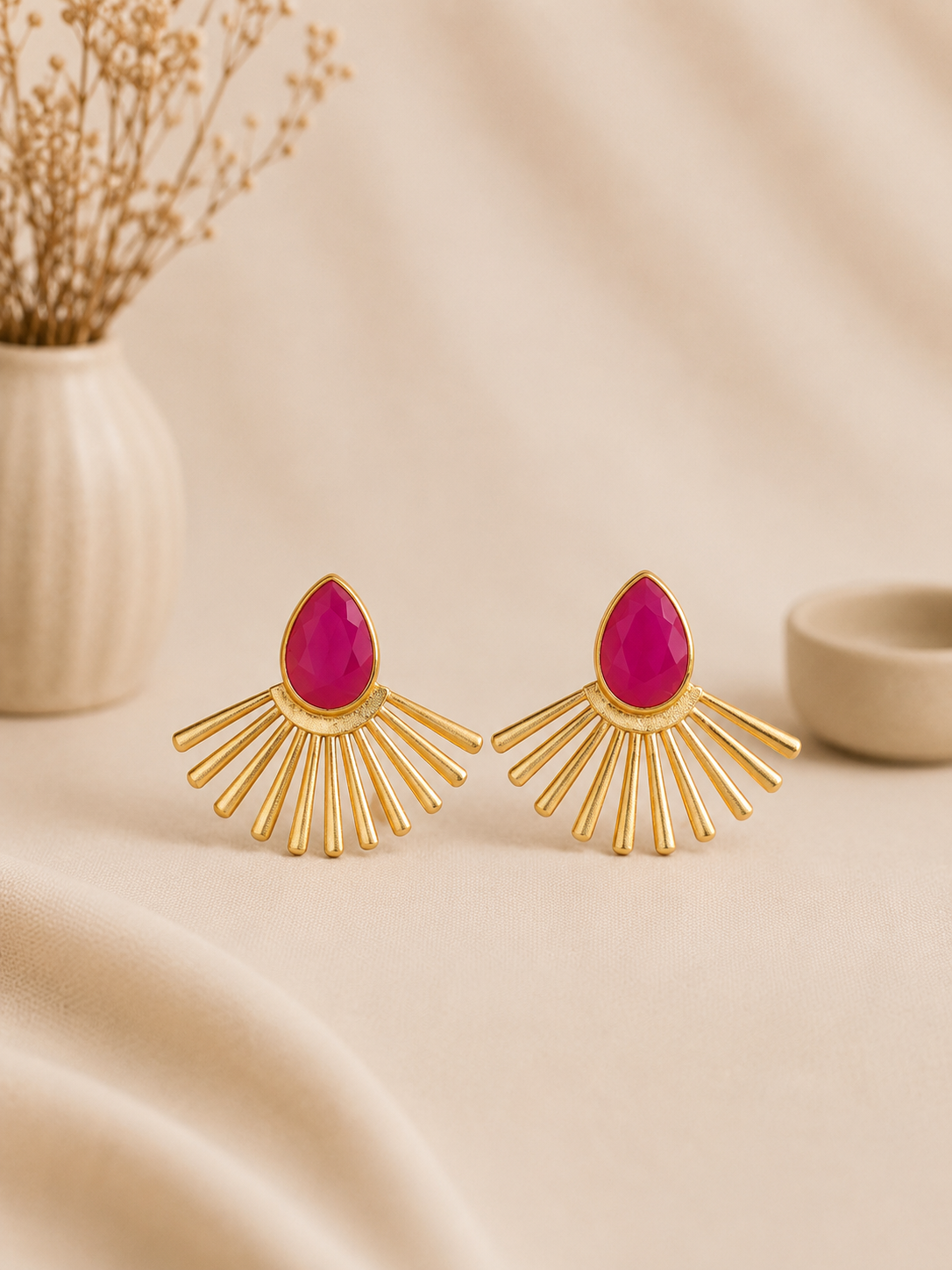 Pendientes Malika Fucsia