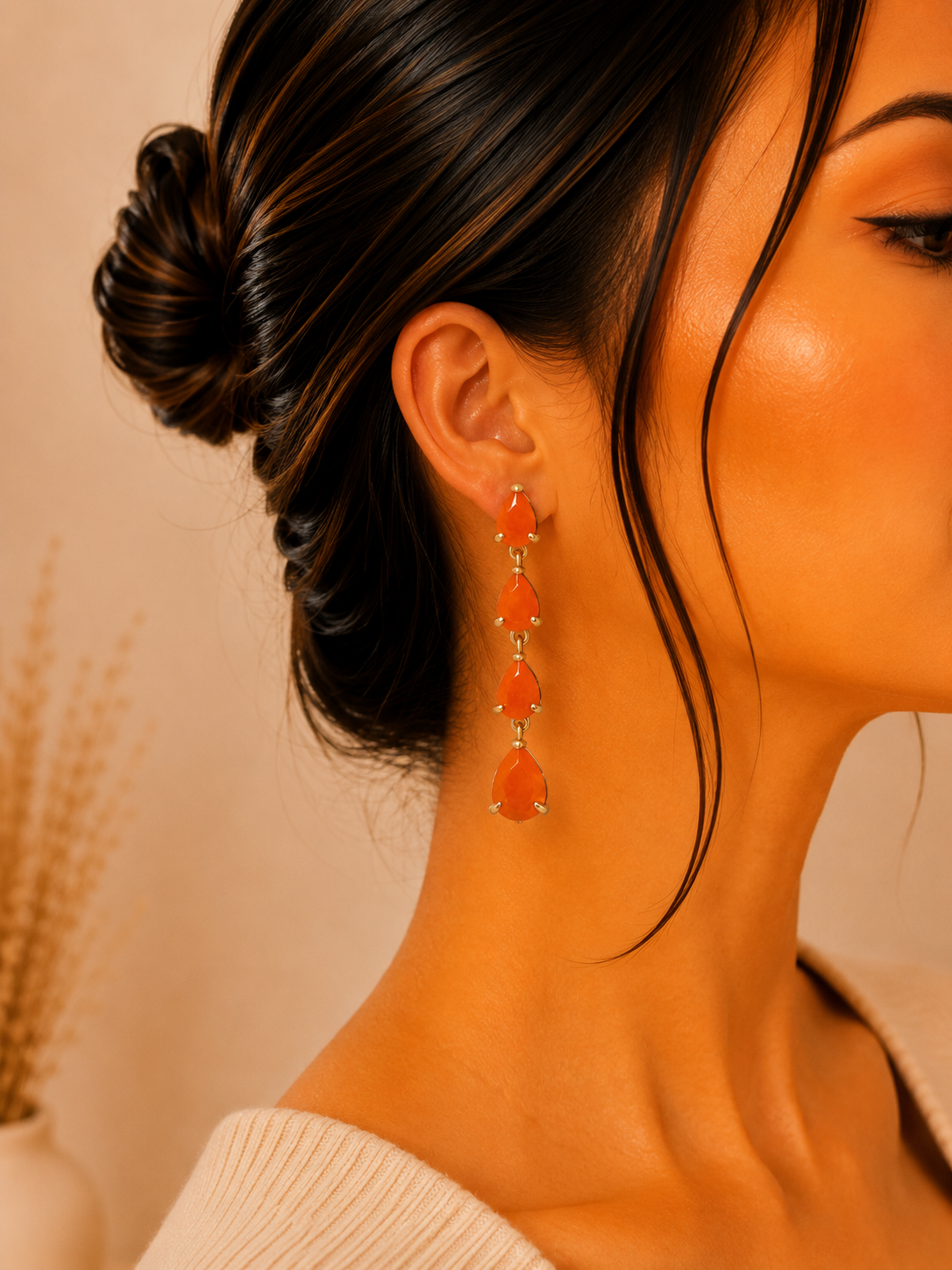 Pendientes Zafira Naranja