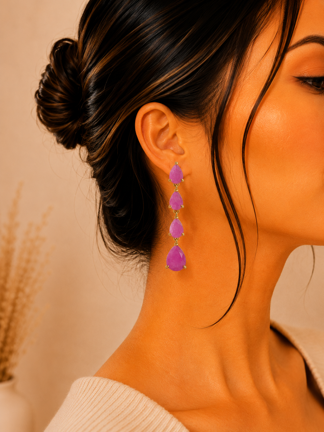 Pendientes Zafira Malva