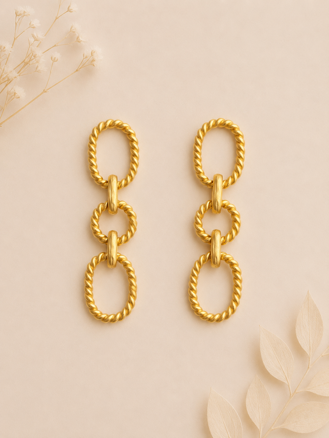 Pendientes Eslabones dorados