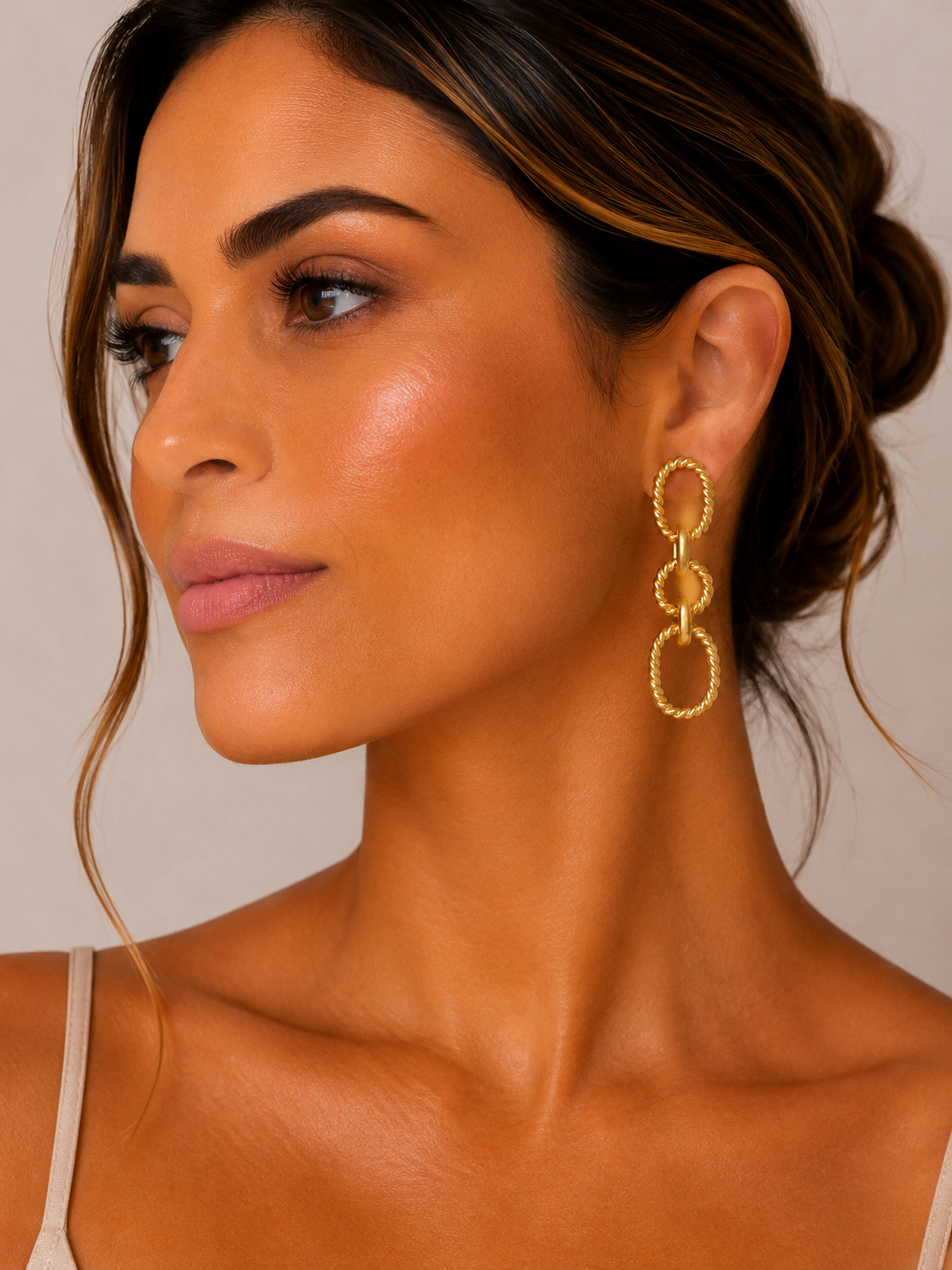 Pendientes Eslabones dorados