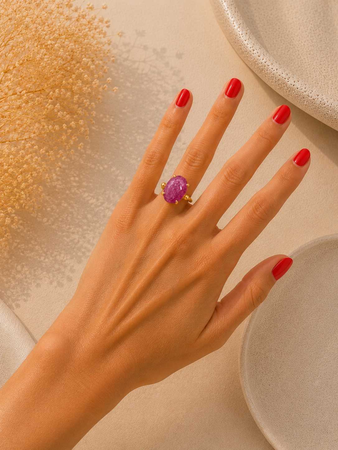 Anillo Rubí de Siena.