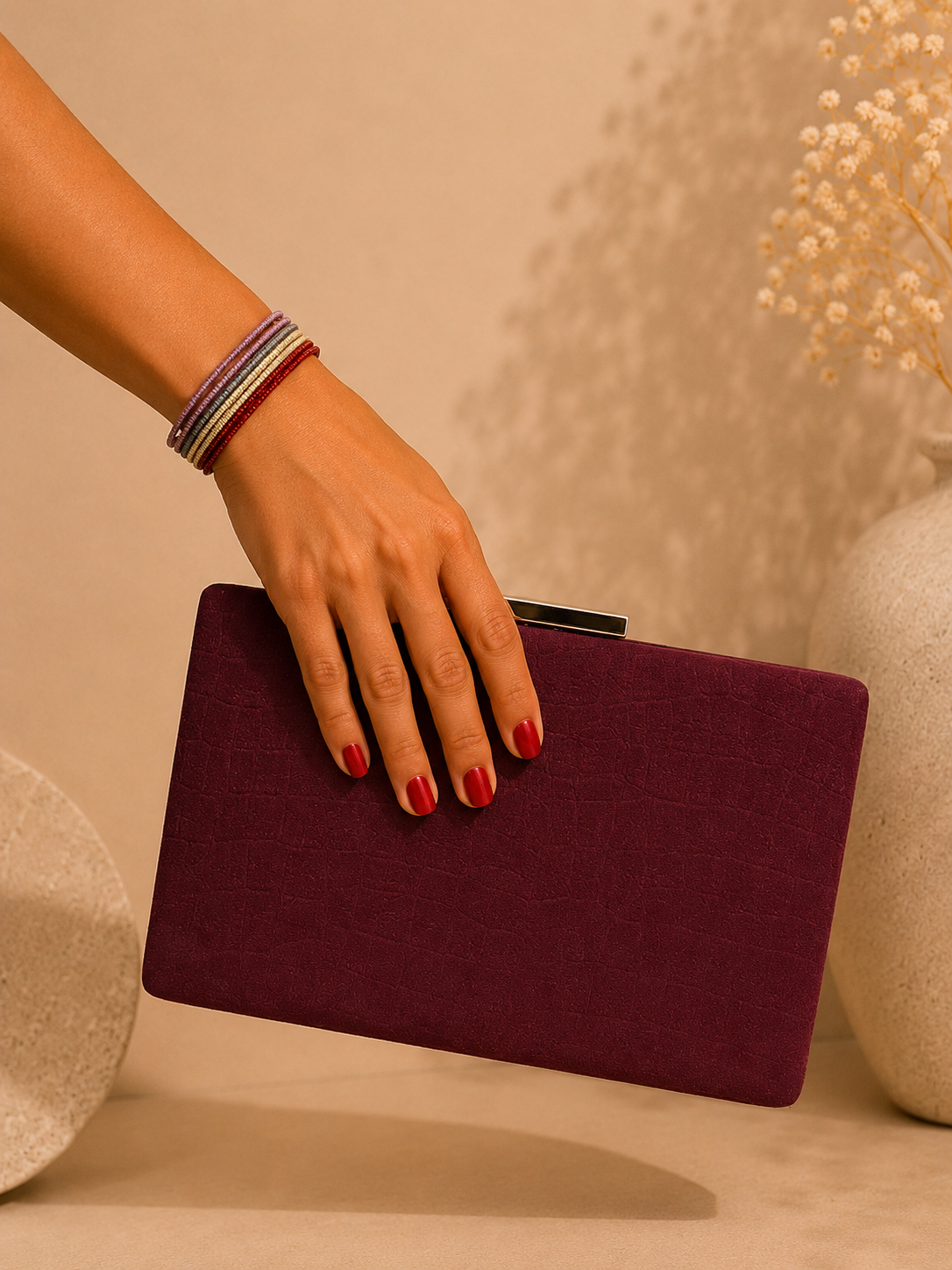 Clutch Burdeos Époque.