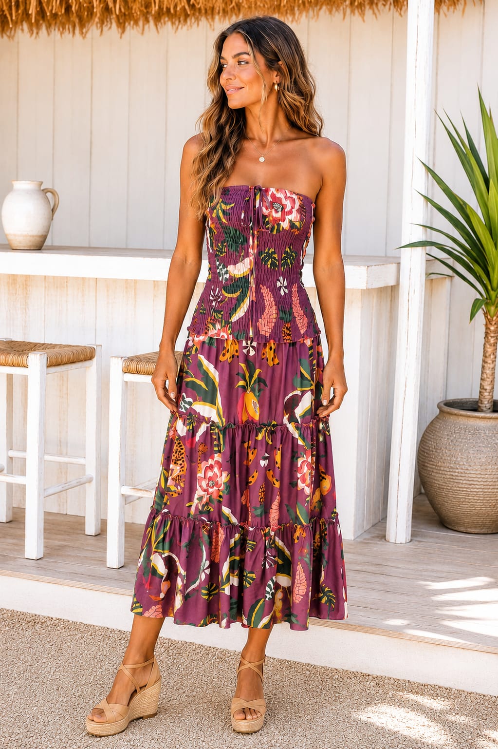 Vestido Buganvilla Tropical.