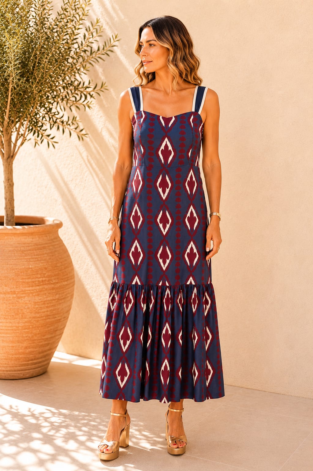 Vestido Siena Étnico. Azul Marino.