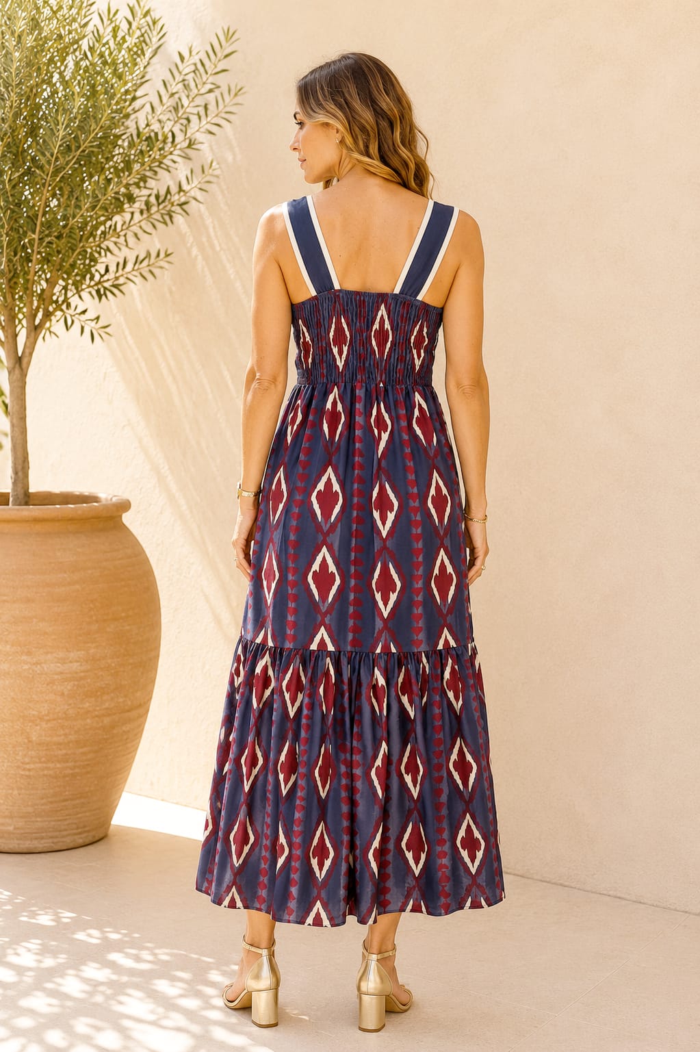 Vestido Siena Étnico. Azul Marino.