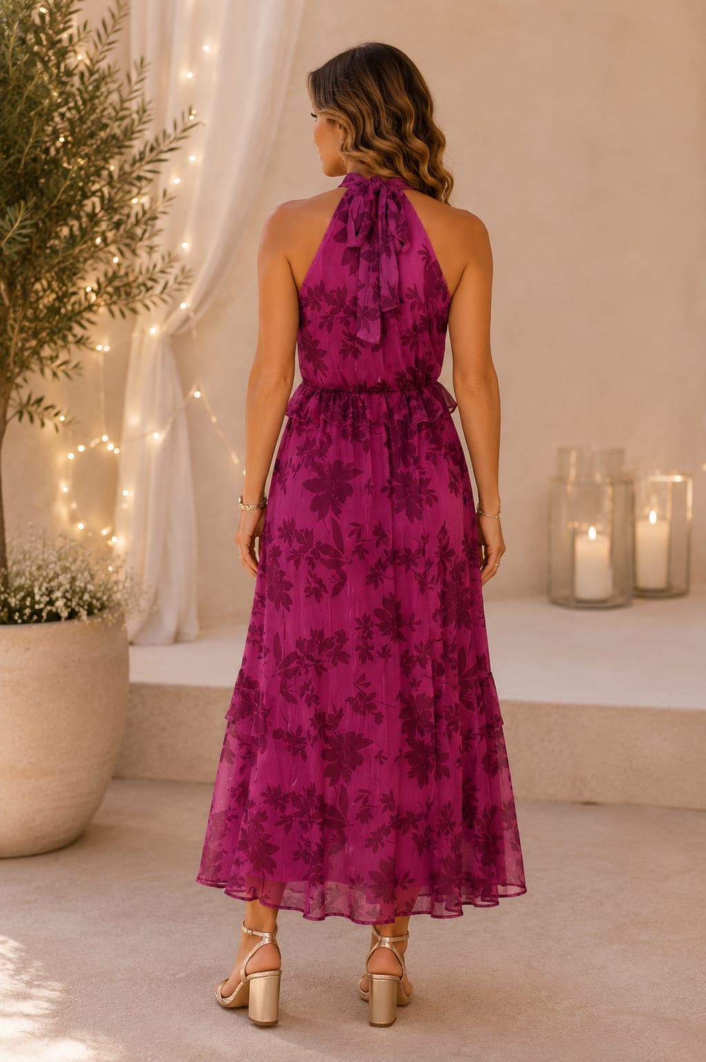 Vestido Amatista. Fucsia.