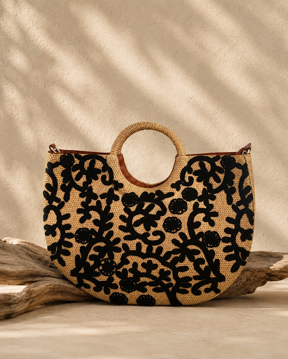 Bolso Protea. Natural y Negro.