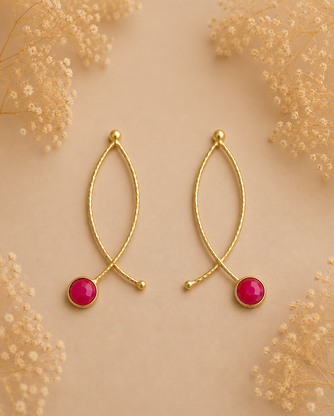 Pendientes Amalfi. Fucsia.