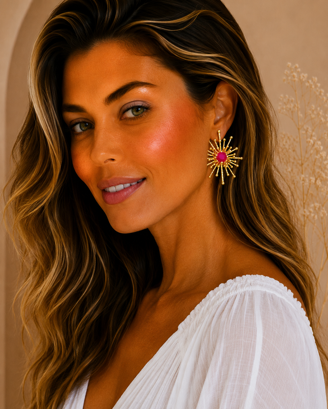 Pendientes Aitana. Fucsia.