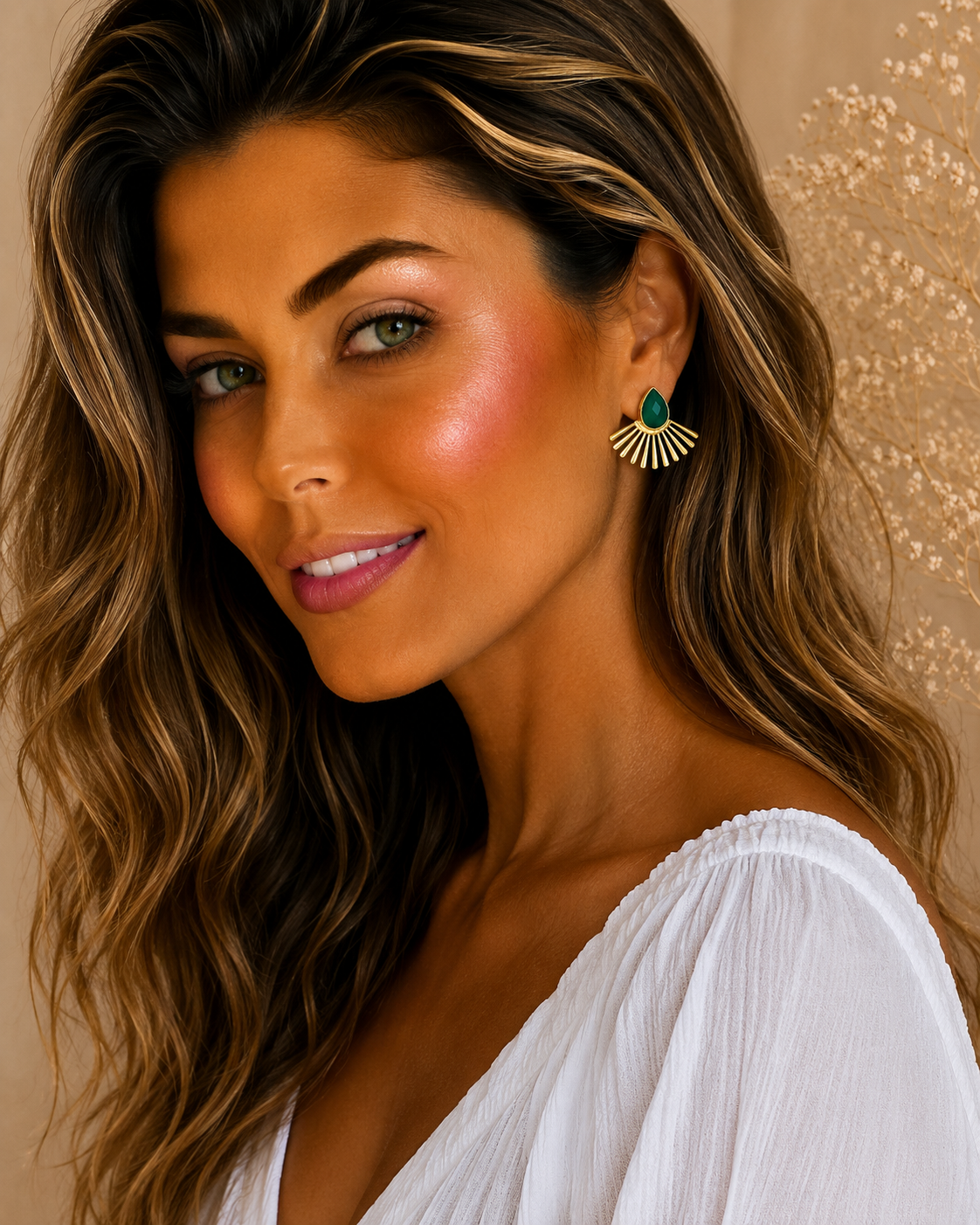 Pendientes Malika. Verde.