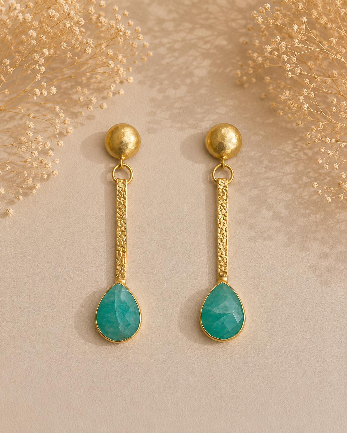 Pendientes Elara. Verde Agua.
