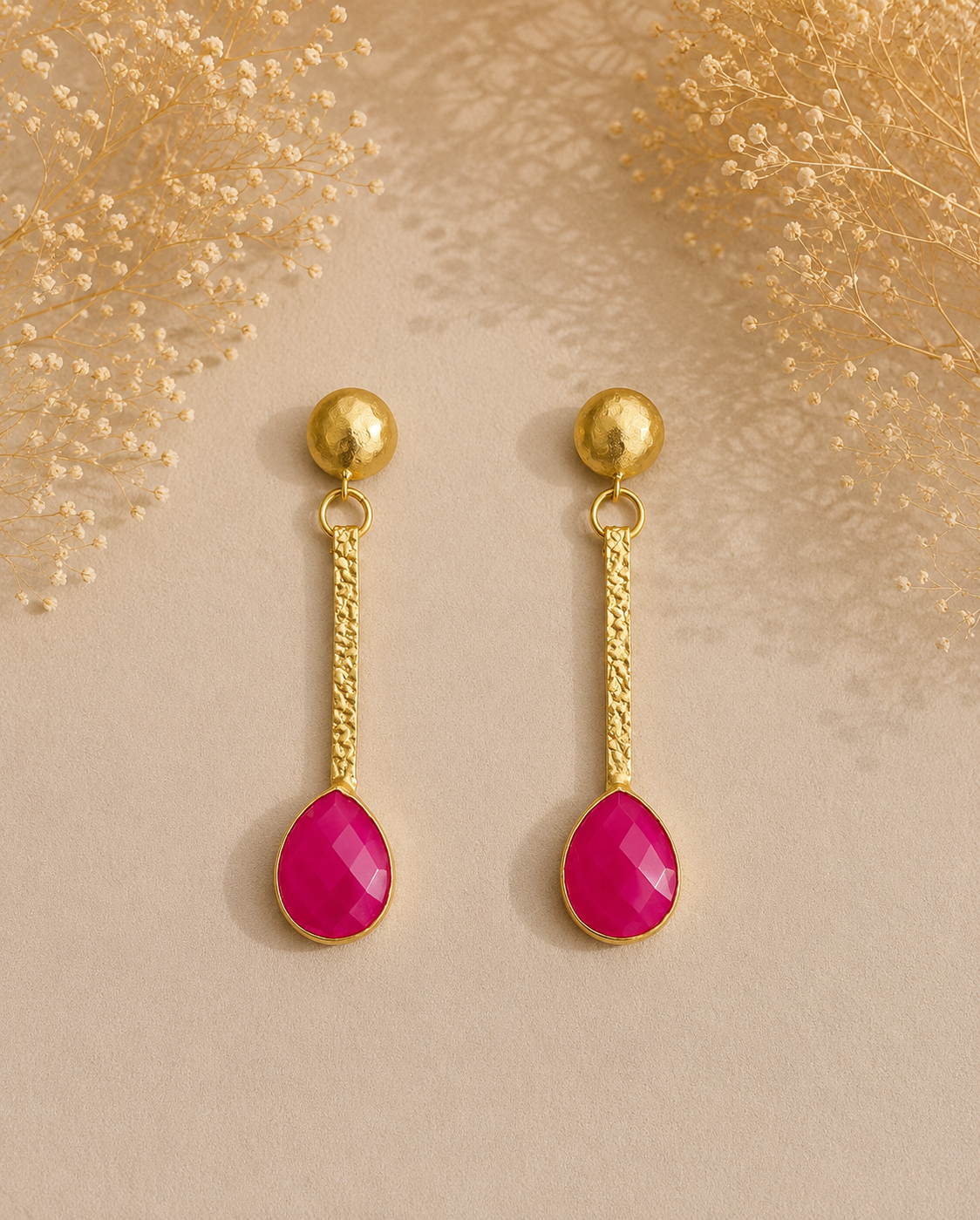 Pendientes Elara. Fucsia.