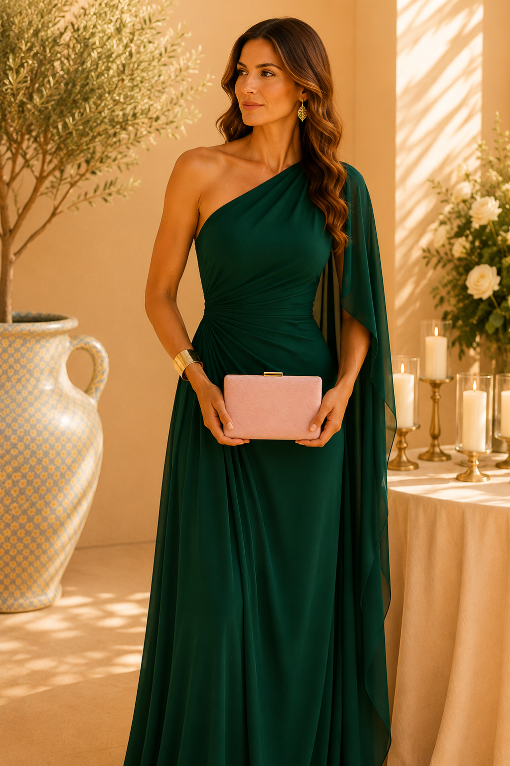 Clutch Rosalie. Rosa Empolvado.