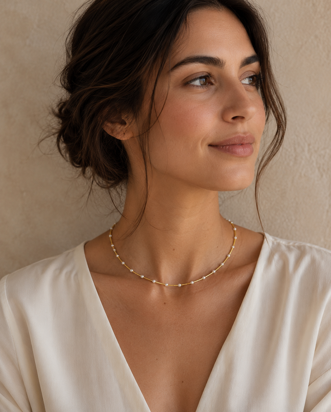 Collar Palo Bola Perla.