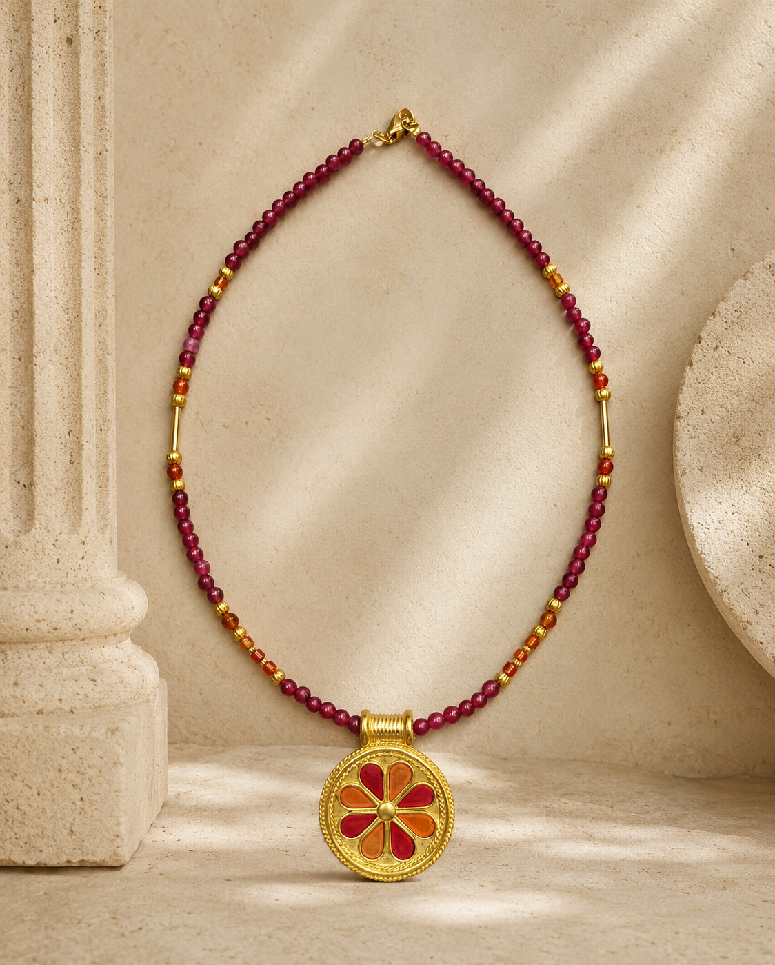 Collar Roseta Grande Esmaltada.