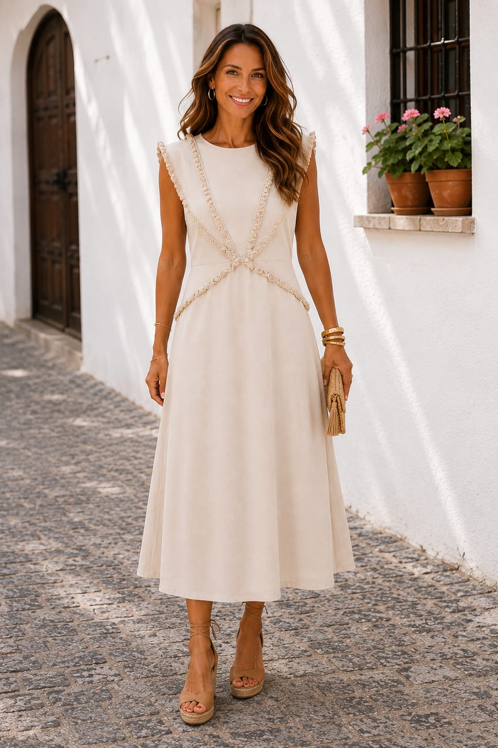 Vestido Alessia. Beige.