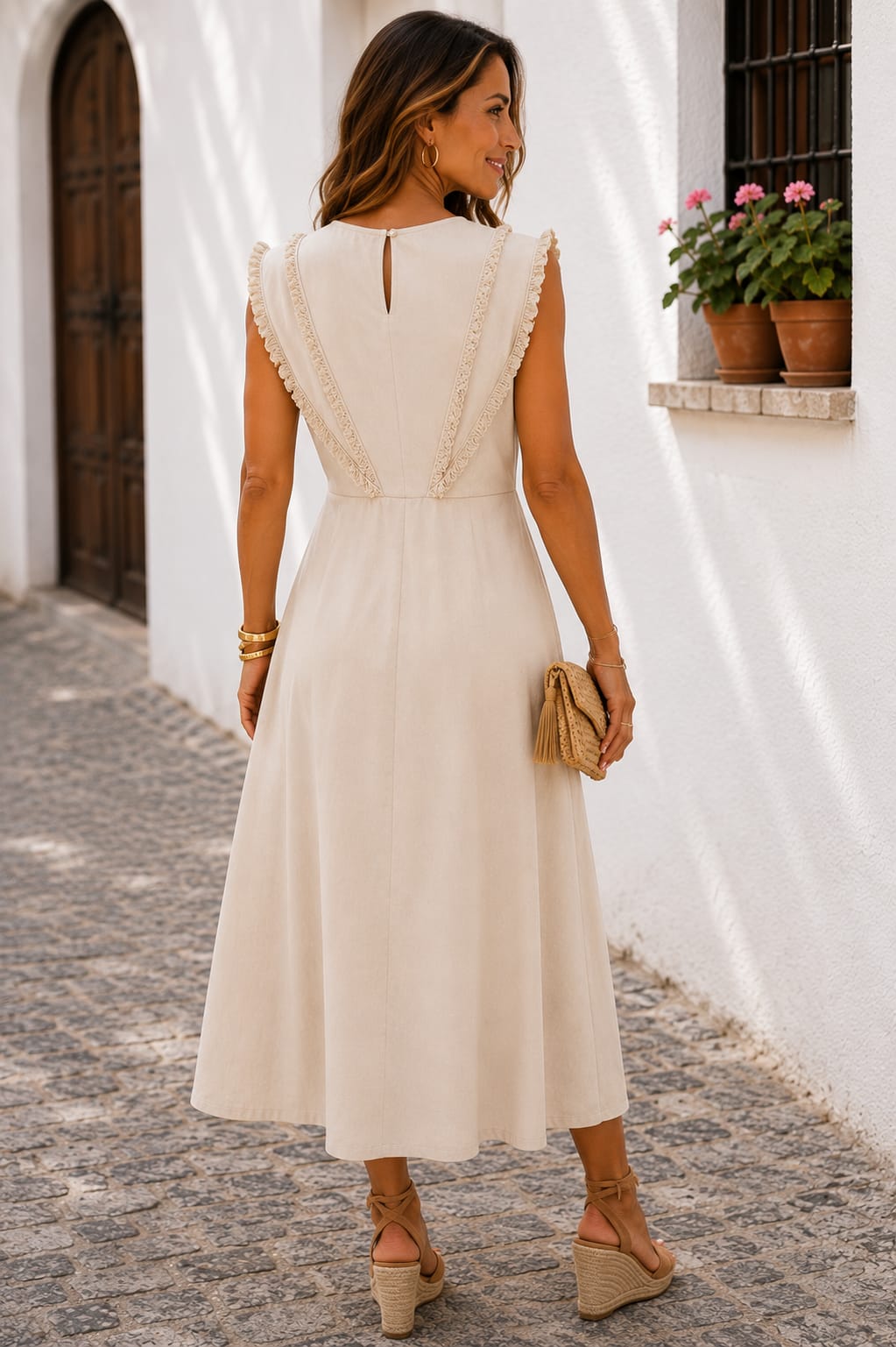 Vestido Alessia. Beige.