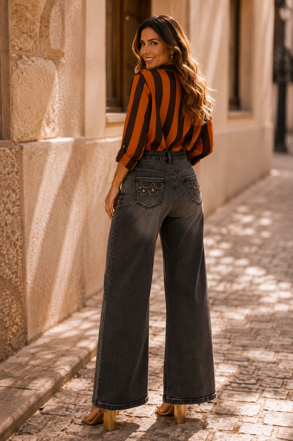 Pantalón Vaquero Negro Gastado Maia. Talla S.