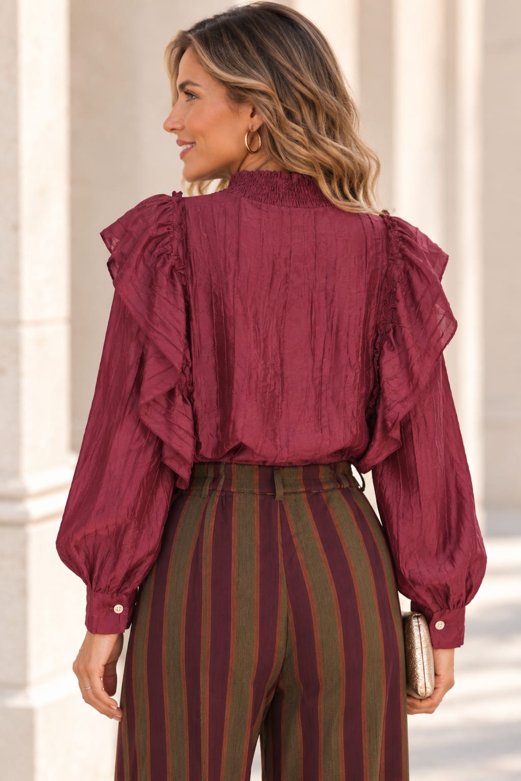 Blusa Cora. Burdeos.