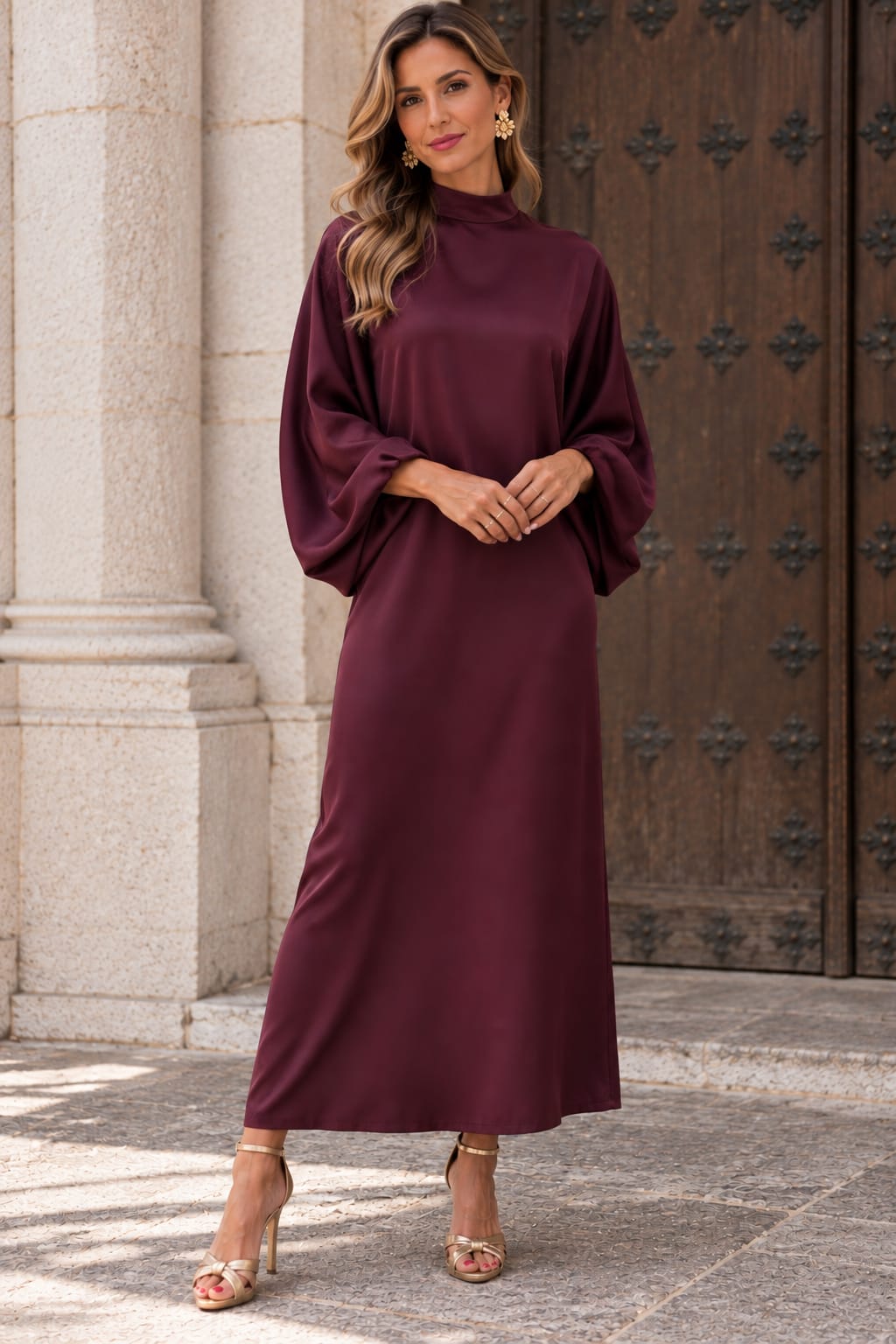 Vestido Saoko. Burdeos.