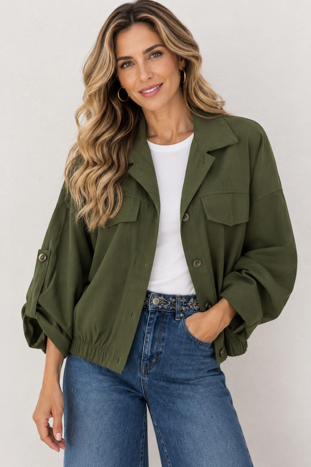 Chaqueta Penélope Oversize. Verde Cacería.