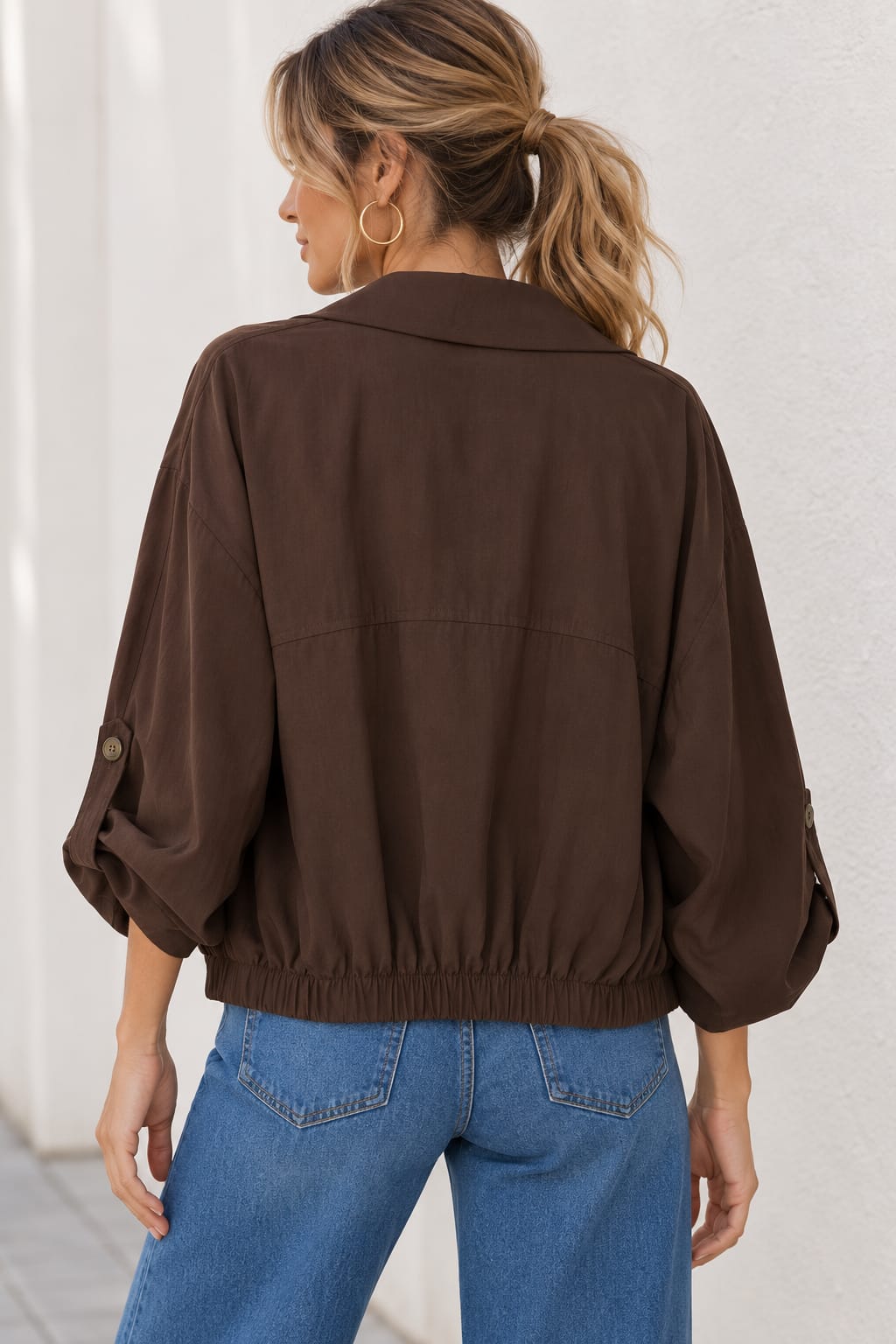 Chaqueta Penélope Oversize. Marrón Chocolate.