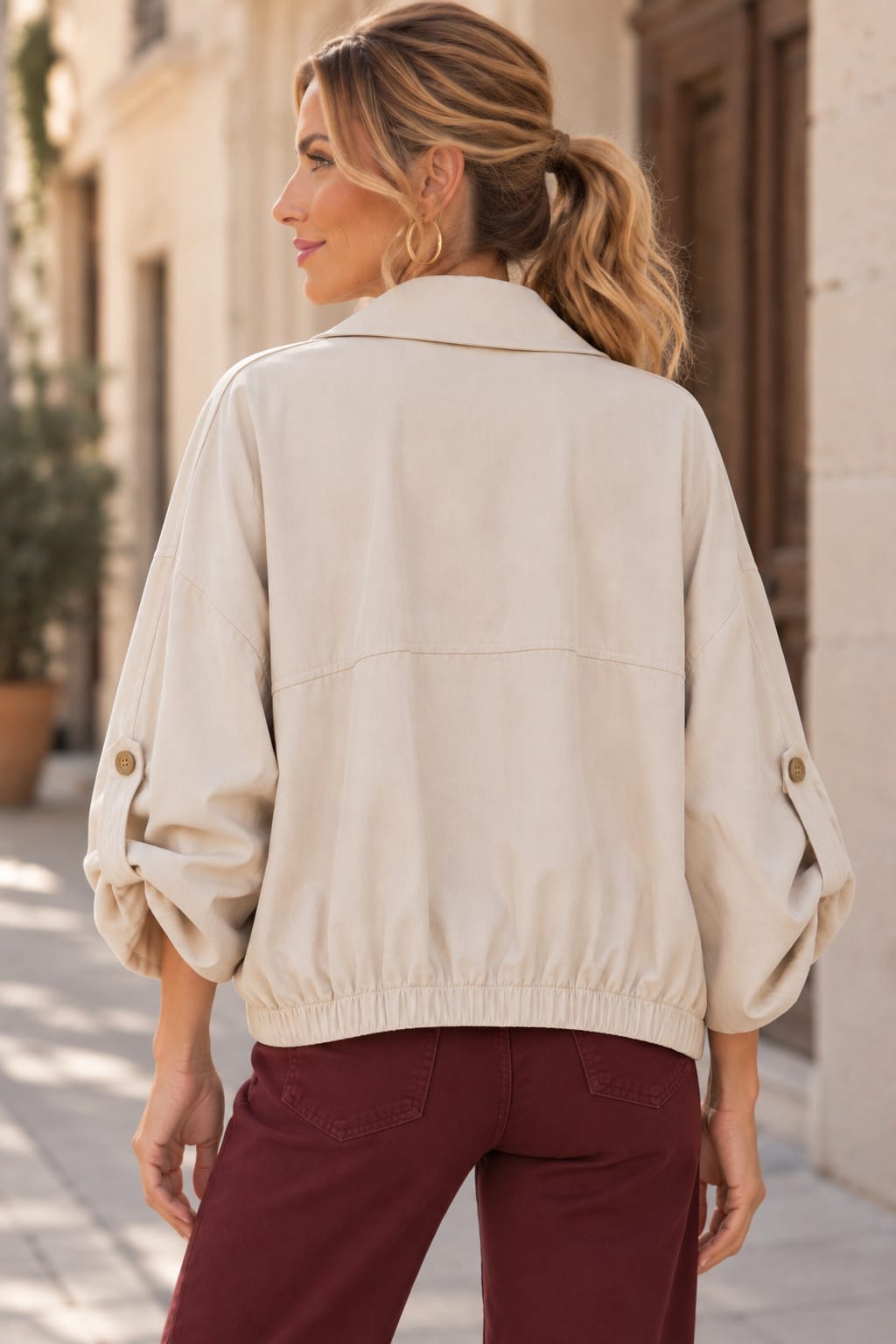 Chaqueta Penélope Oversize. Crema.