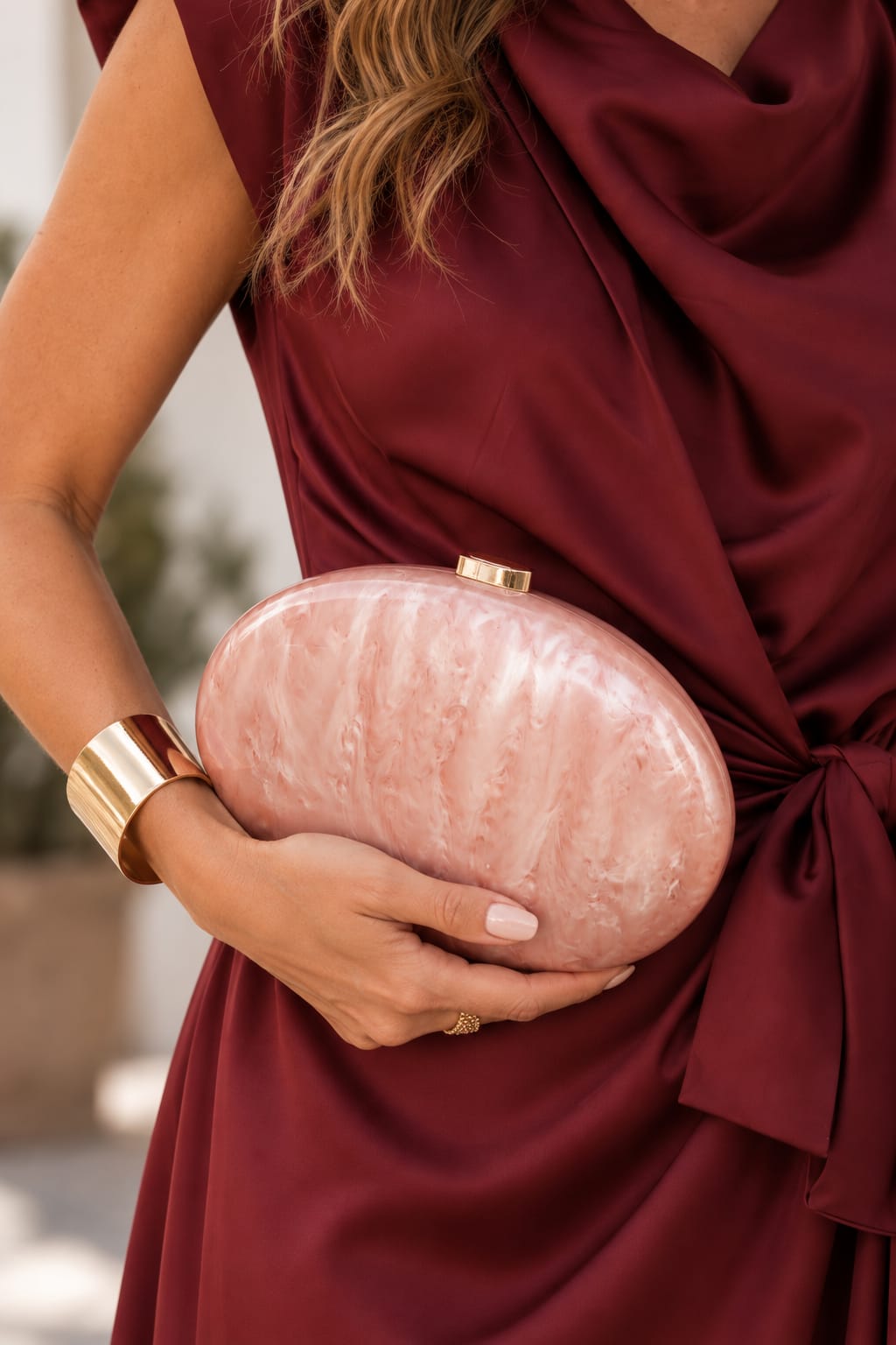 Clutch Arlet. Rosa Nácar.