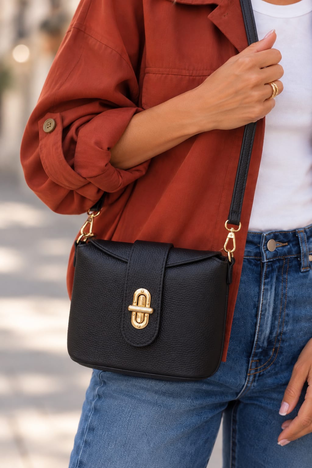 Bolso Bandolera Elvira. Negro.