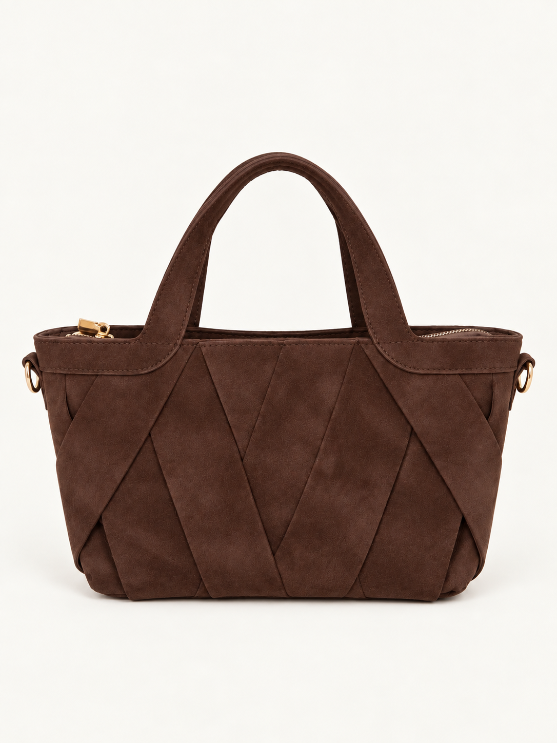 Bolso Liora trenzado Marrón Efecto Ante.