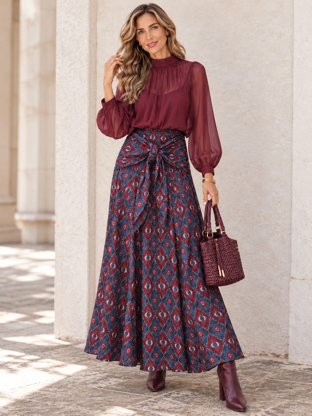 Blusa Sofía. Burdeos.