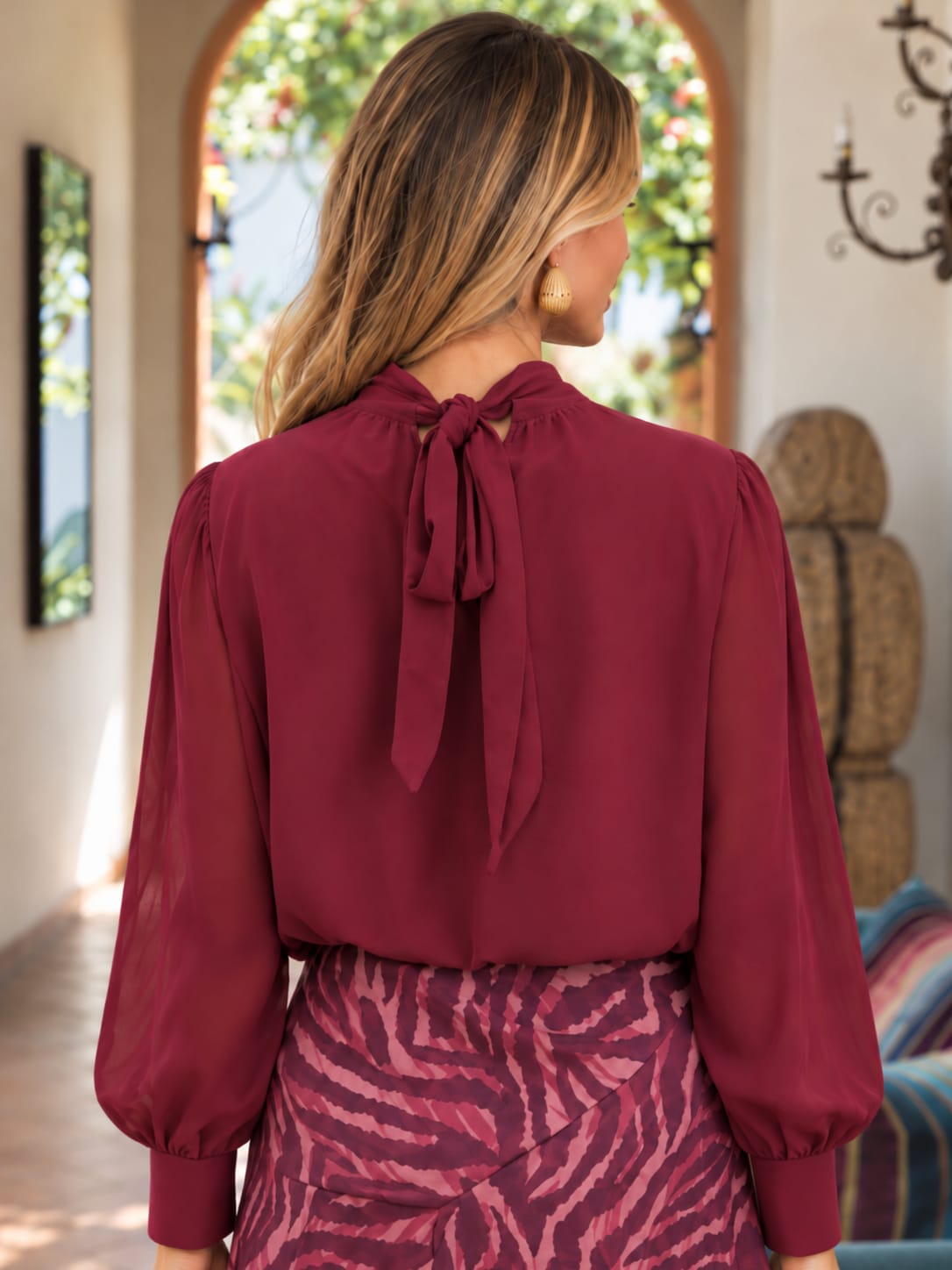 Blusa Francesca. Burdeos.