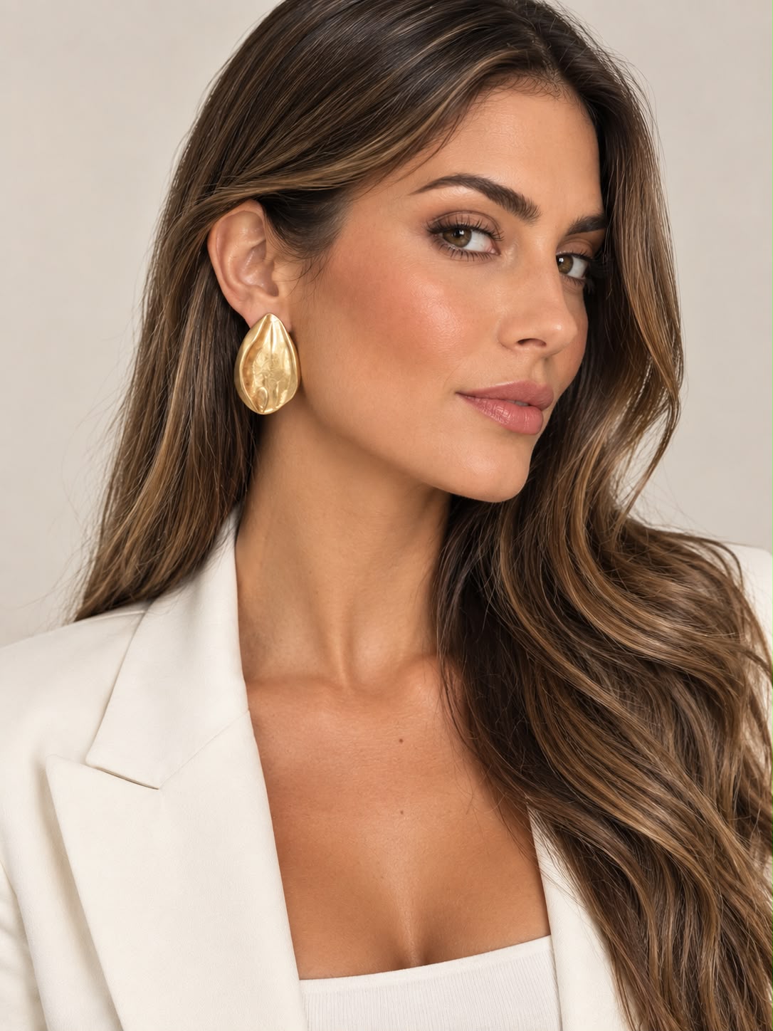 Pendientes Federica. Dorado Envejecido.