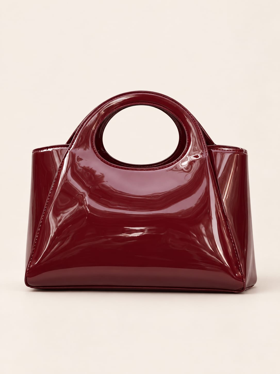Bolso Valentina. Burdeos con efecto charol.