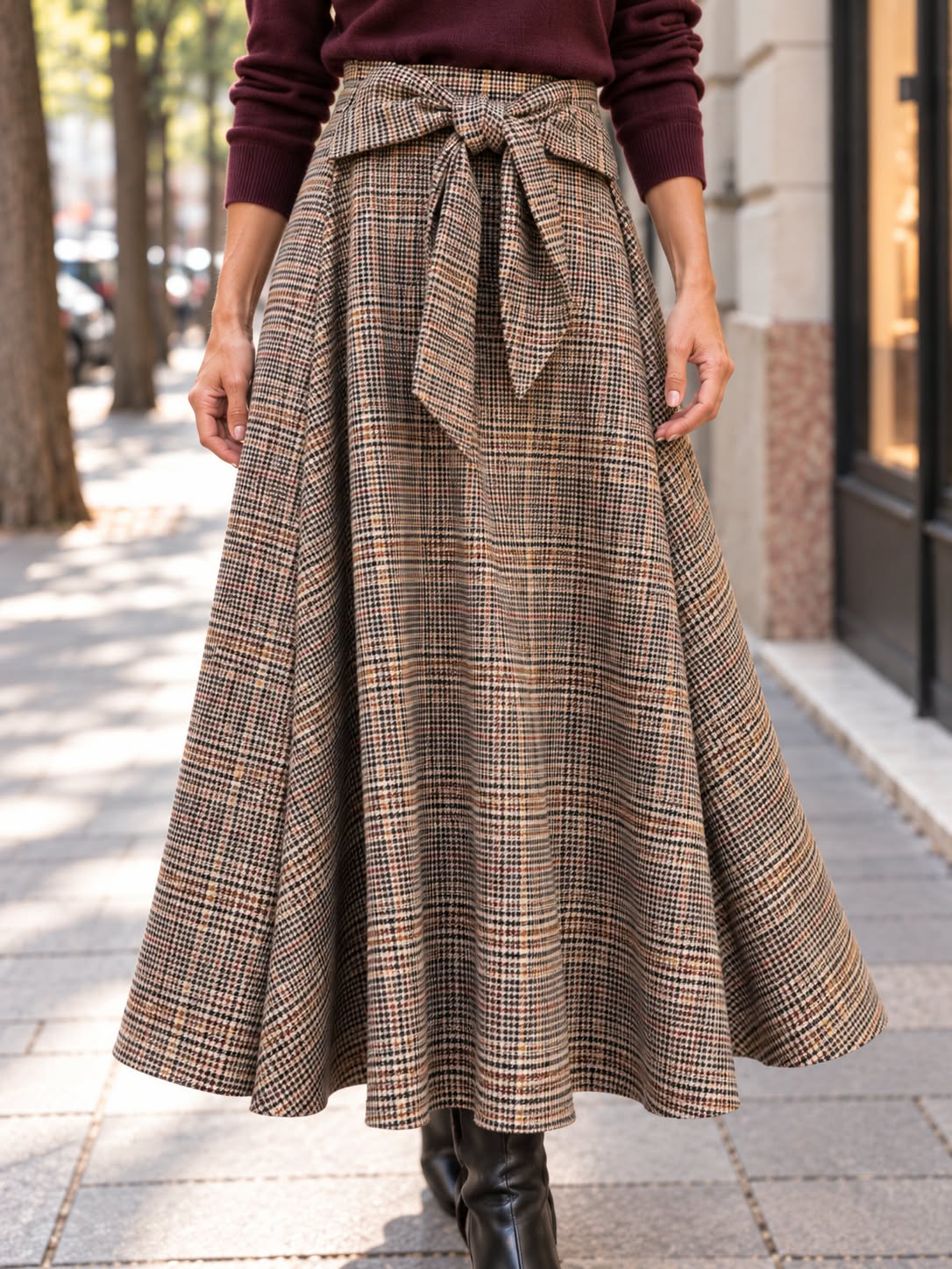 Falda Gala. Beige, Marrón, Negro y Burdeos