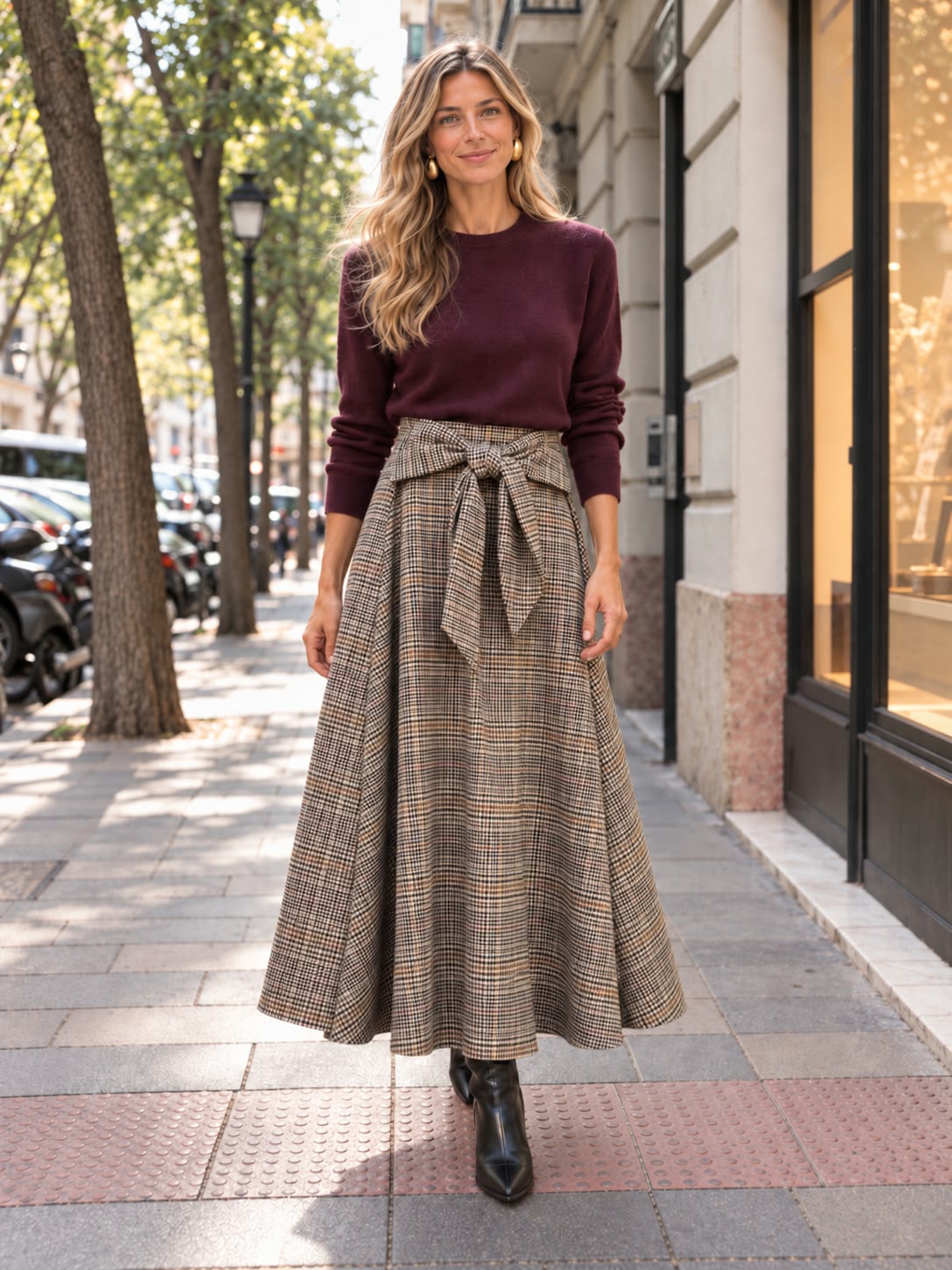 Falda Gala. Beige, Marrón, Negro y Burdeos