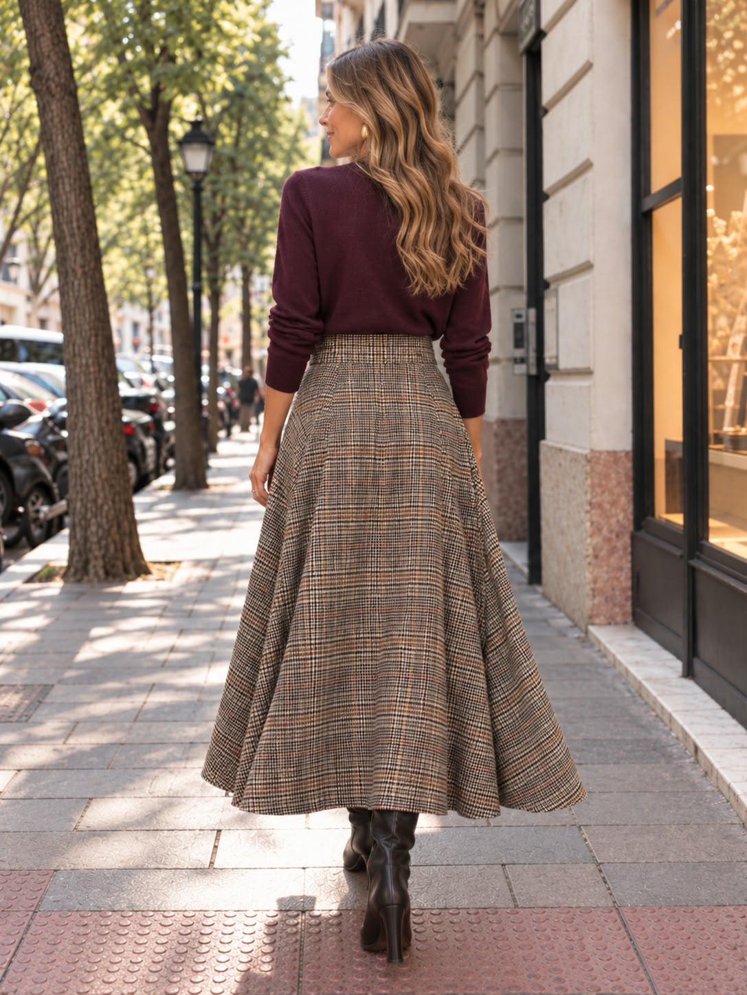 Falda Gala. Beige, Marrón, Negro y Burdeos