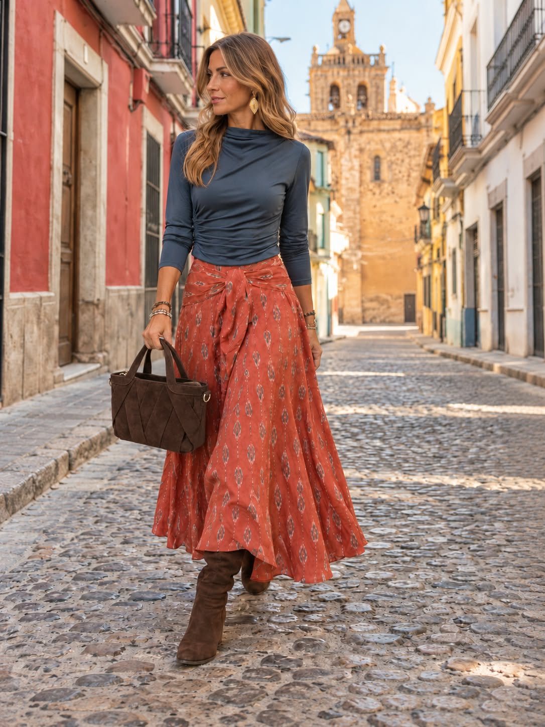 Camiseta Elástica Bella. Azulón.